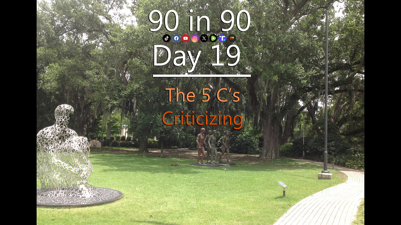 90 in 90 - Day 19 - Criticizing
