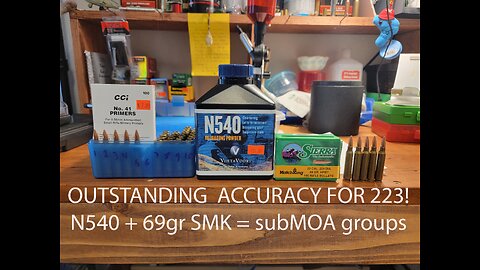 .223: N540 and 69gr Sierra MatchKing Reloading Test