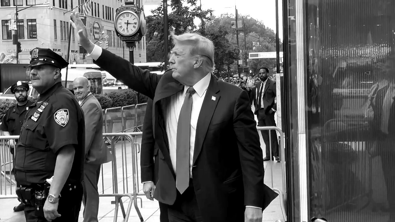 Trump Arrives at Trump Tower by Scavino