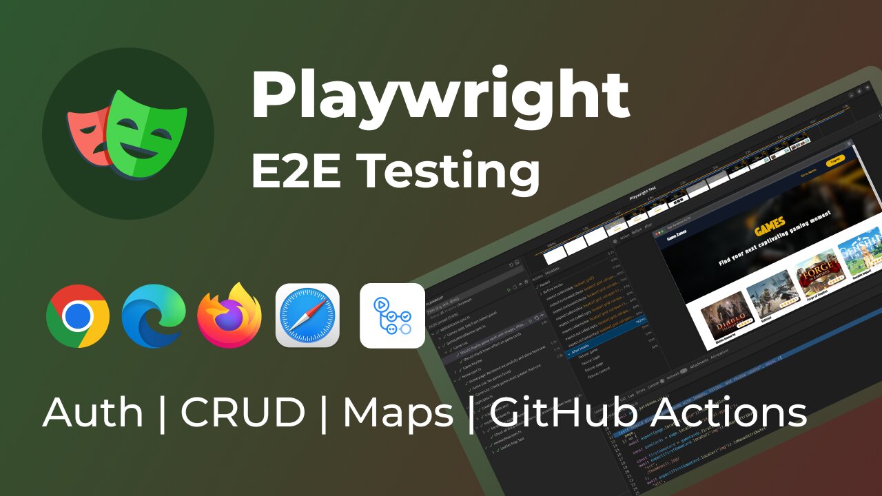 Learn Playwright Automation | E2E Test | Typescript | Auth, Maps, CRUD, GitHub Actions