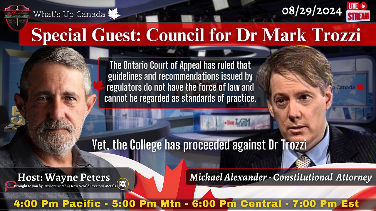 Special Guest: Council for Dr Mark Trozzi - Michael Alexander