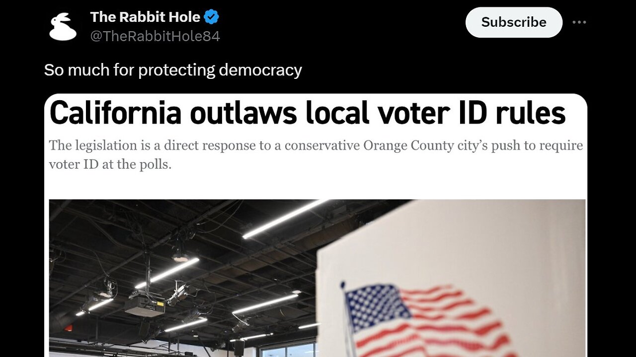 Gavin Newsom signs law to BAN requiring voter ID starting Jan 1st