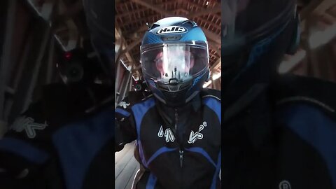 8 covered bridges on a motorcycle in less than 60 seconds.