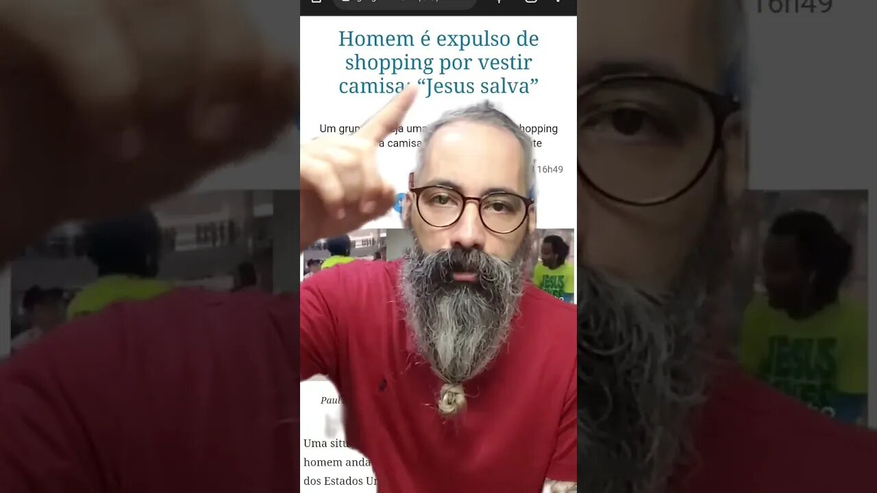 Homem expulso do shopping por estar com camisa Jesus salva #shorts #deus #jesus #igreja #cristão