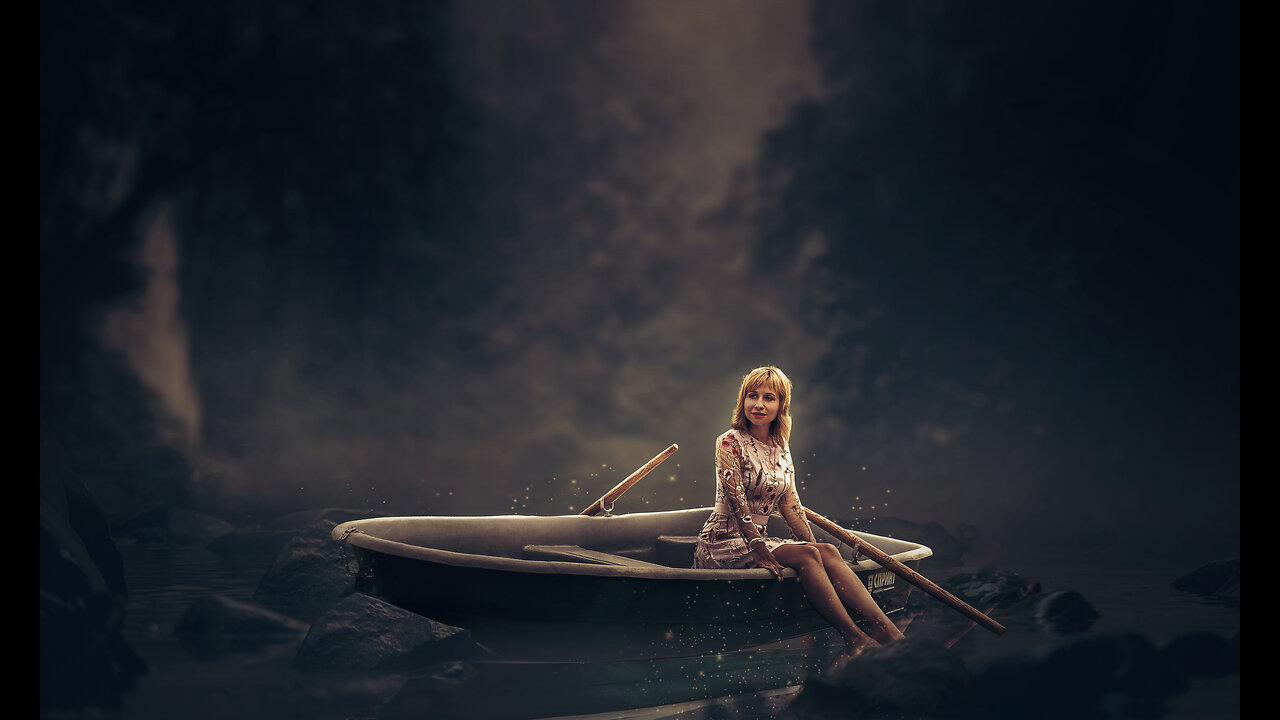 Girl & Boat Dark Moody Photoshop Manipulation Tutorial & Color Grading