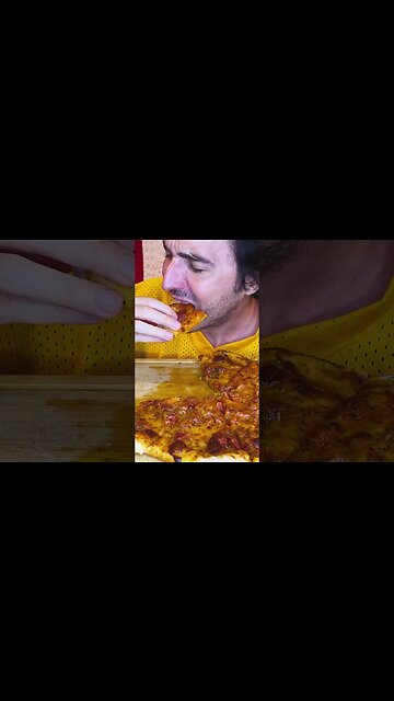 ASMR BIG BITES * HOT HONEY PEPPERONI PIZZA * eating no talking mukbang *