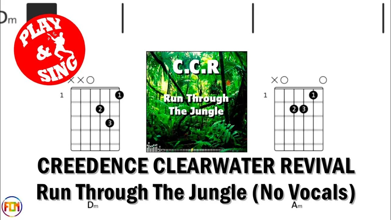 CREEDENCE CLEARWATER REVIVAL Run Through The Jungle FCN GUITAR CHORDS & LYRICS NO VOCALS