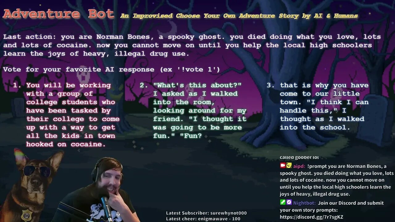 Adventure Bot - An Improvised Choose Your Own Adventure Story by AI & Humans (10/10/2022)