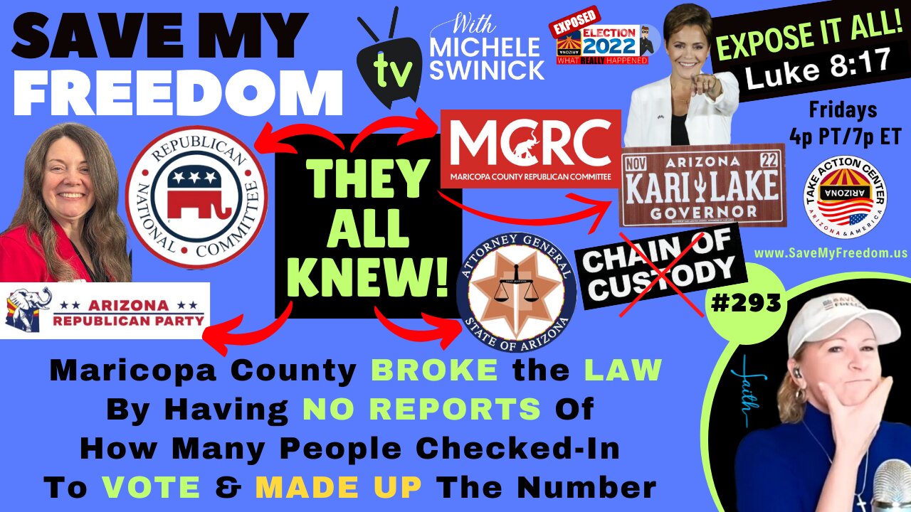 Maricopa County ADMITS It BROKE THE LAW & Has NO REPORTS To Verify Their “Claimed” Amount Of How Many Voters Checked-In At The Polls Nov 8 + REPUBLICANS KNEW IT – Gina Swoboda AZGop, RNC, MCRC, Asst AG, Kari Lake’s Attys & Team!