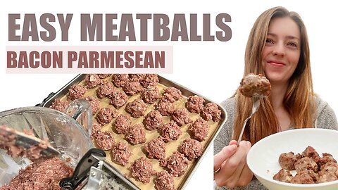 Air Fryer MEATBALLS Recipe // Carnivore(Ish), Low Carb Bacon Parmesan Meatballs