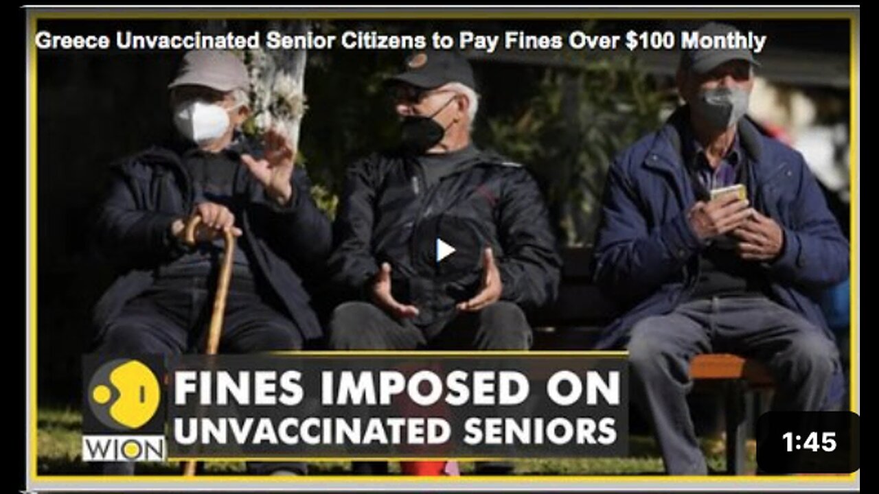 Unvaccinated elderly Greeks being fined