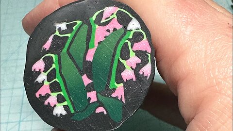 Lily of the Valley clay cane @ArtworkByColleen