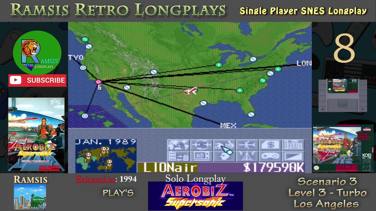 Aerobiz Supersonic | SNES | Level 3 | Scenario 3 | Los Angeles - Episode #8 | Longplay