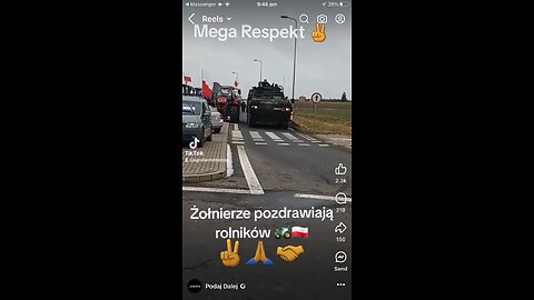 Loland 🇵🇱 soldiers greeting farmers protesting