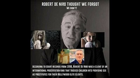 What kind of dirt do they have on washed up Robert De Loser De Niro? 🖕 🖕 🖕