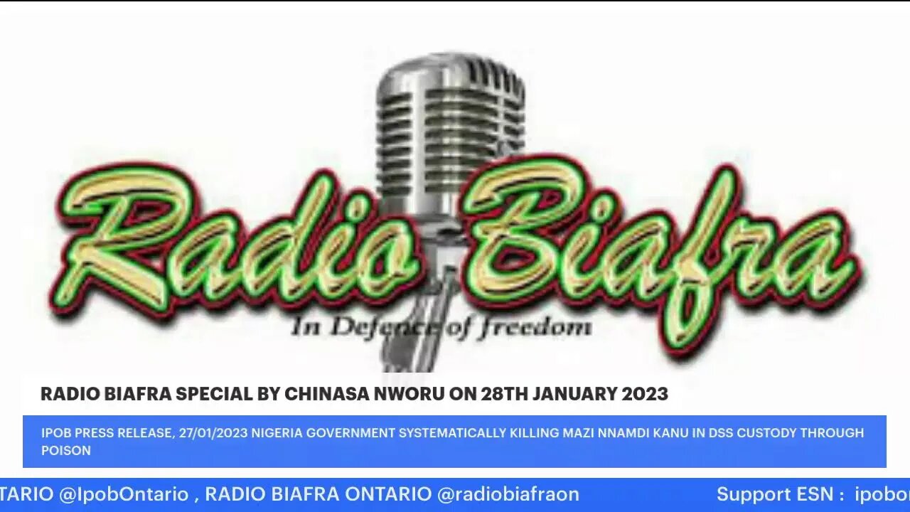 Emergency Radio Biafra broadcast !