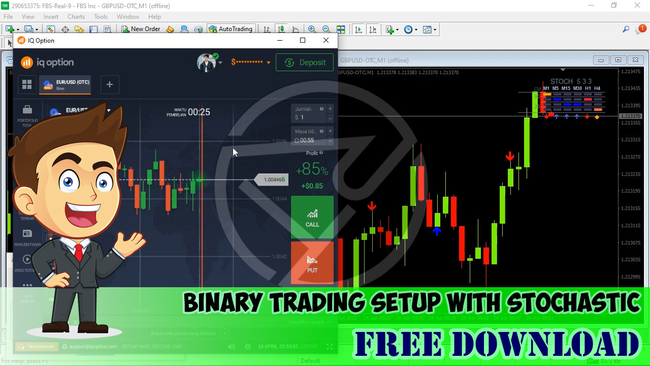 FREE DOWNLOAD || INDICATOR BINARY TRADING SETUP WITH STOCHASTIC METATRADER 4