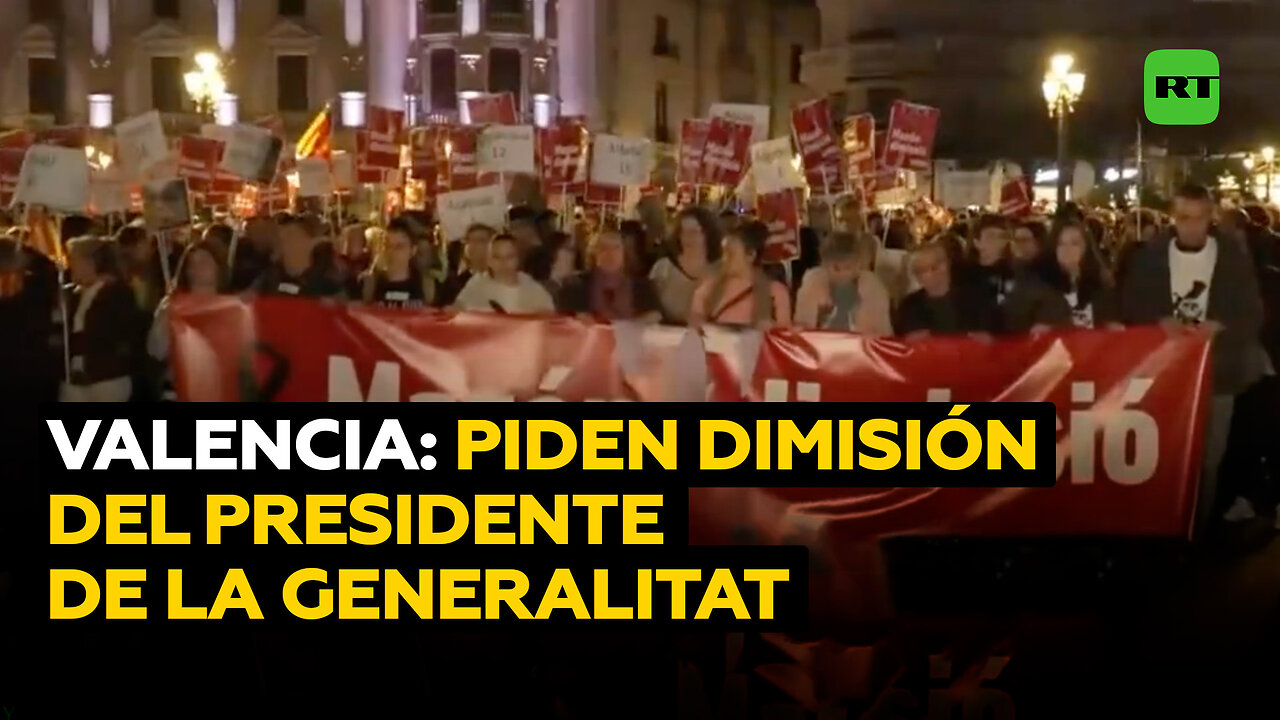 Protesta exige la dimisión del presidente de la Generalitat valenciana por la gestión de la DANA