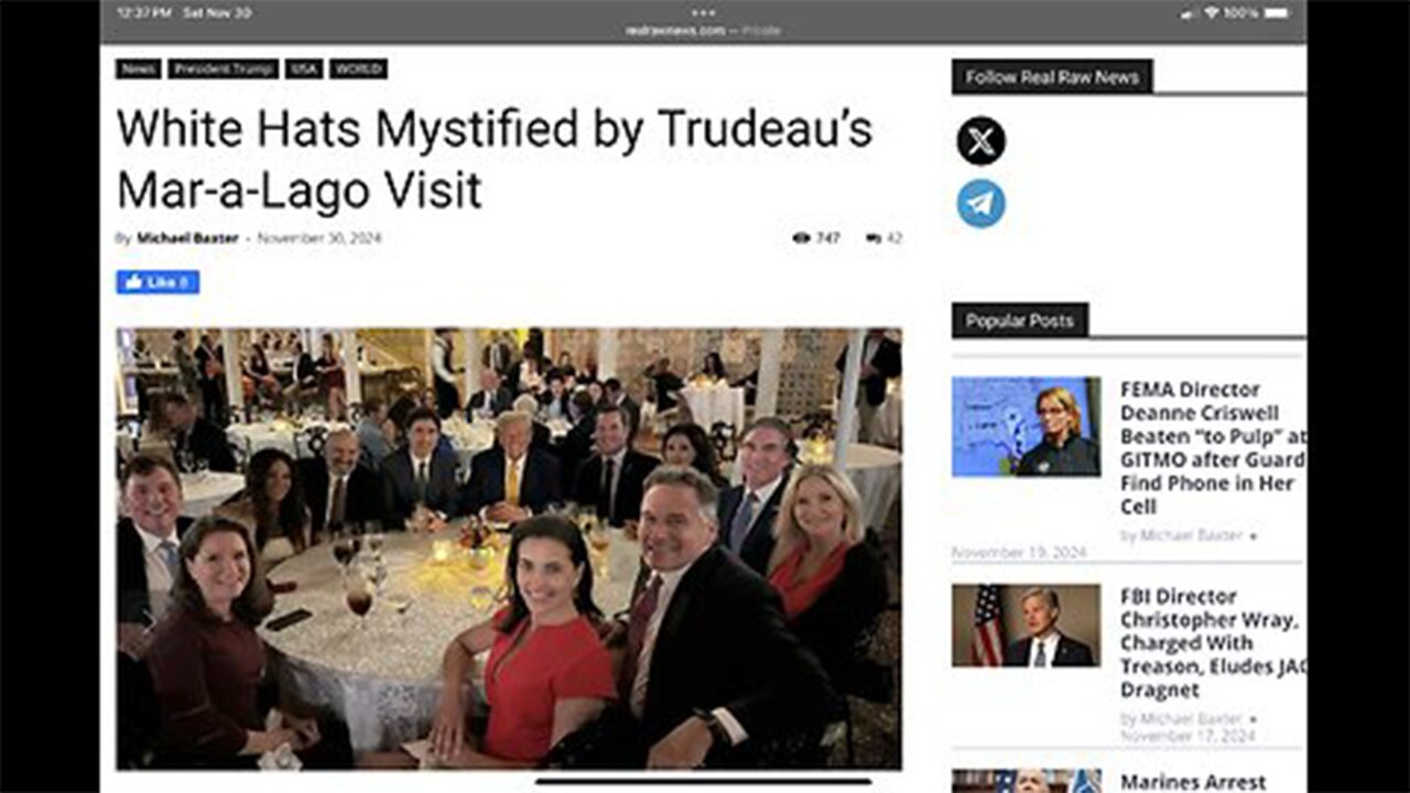 White Hats Mystified by Trudeau’s Mar-a-Lago Visit