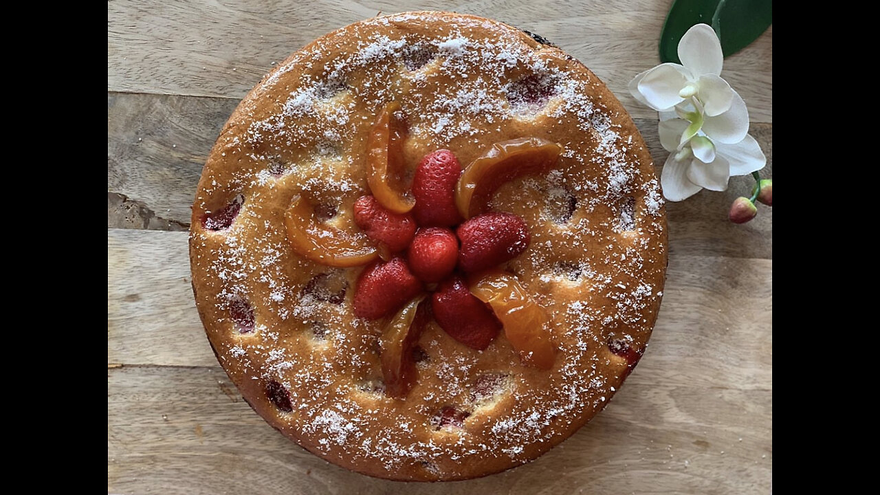 Delicious Pie with Jam and Fruits