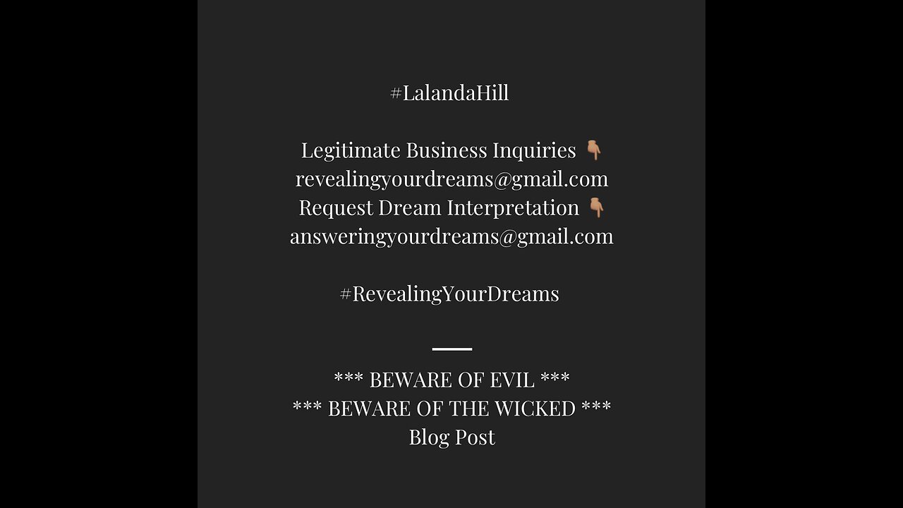 *** BEWARE OF EVIL *** *** BEWARE OF THE WICKED ***