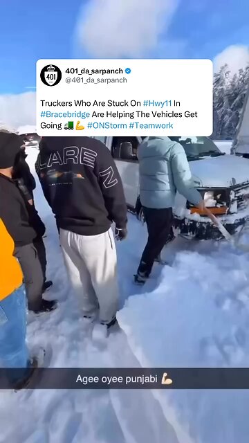 Trucker Stuck In Snowstorm
