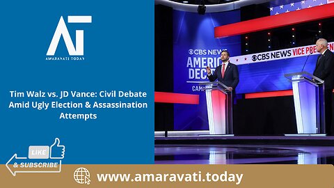 Tim Walz vs JD Vance Civil Debate Amid Ugly Election & Assassination Attempts | Amaravati Today