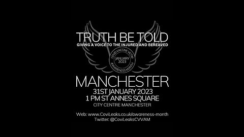 Live 1pm 31/01/2023 GMT Truth be told. Manchester. Covid vaccine injured.