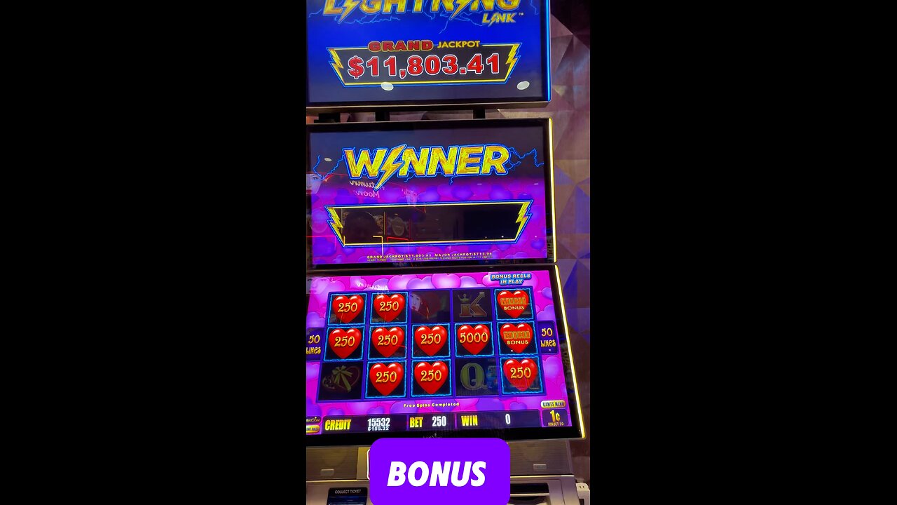 HEART THROB LIGHTNING LINK Slot Machine BONUS ! #reslot #slotmachine #bonus #slots #lightninglink