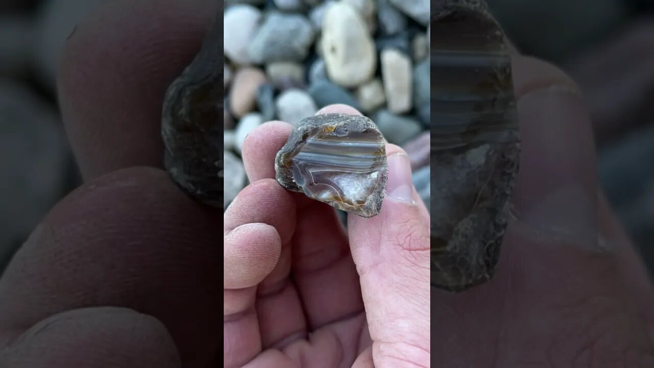 Found Water Level Agate (GEMSTONE) Lake Superior Agates #shorts