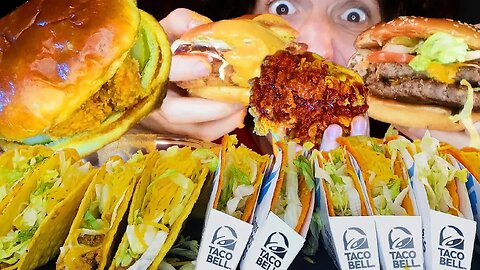 ASMR Eating FAST FOOD * mcdonalds taco bell kfc popeyes * For 2 Hours No Talking 먹방