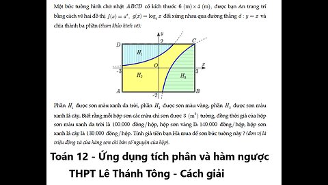 THPT Lê Thánh Tông: Một bức tường hình chữ nhật ABCD có kích thước 6 (m)x4 (m), được bạn An trang