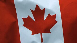 câmera lenta canadense bandeira ao vento