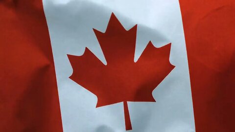 câmera lenta canadense bandeira ao vento