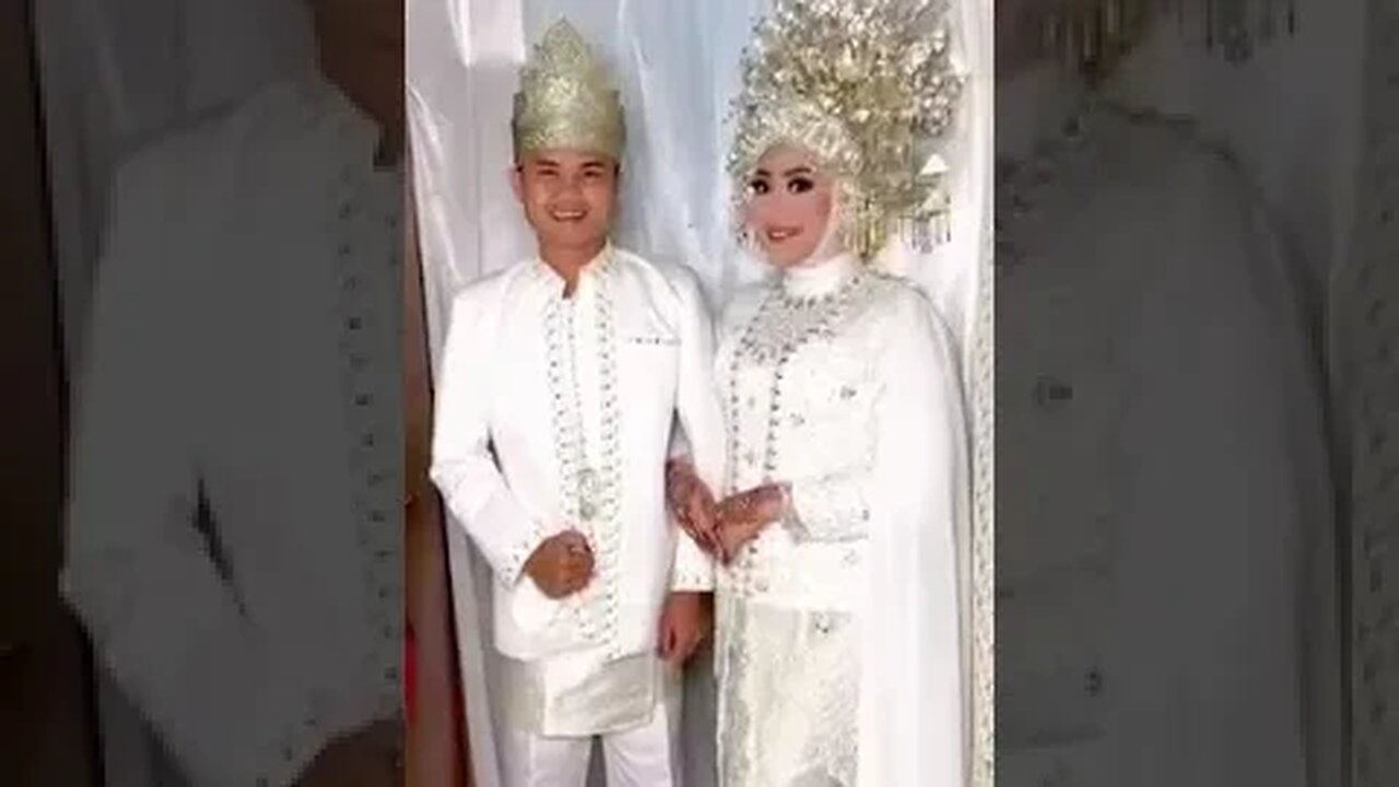 Pengantin Akad Nikah Memakai Sunting Adat Palembang Sumatera Selatan #short #shorts #shortvideo