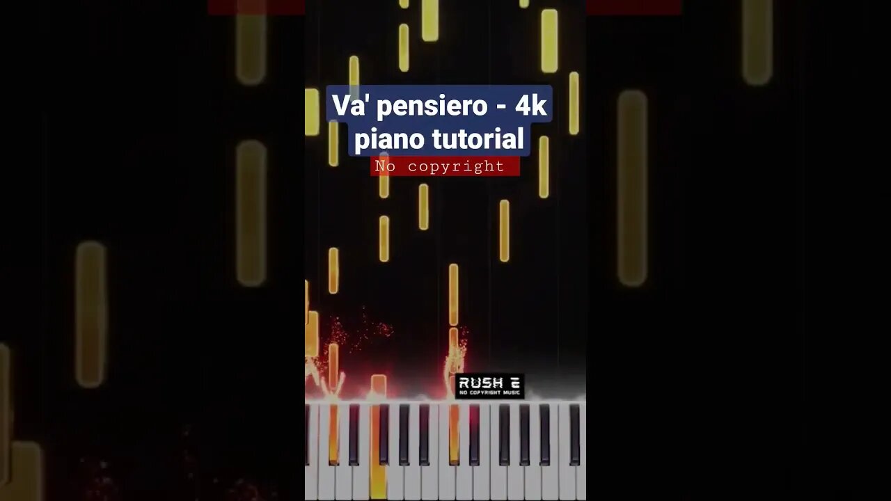 Và Pensiero-Verdi - 4K Piano Tutorial - Subscribe For More #shorts #nocopyrightmusic #pianotutorial