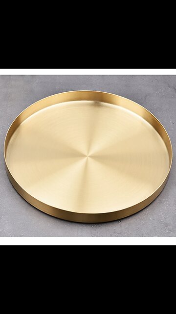 SALE!! Round Shape Gold Tray
