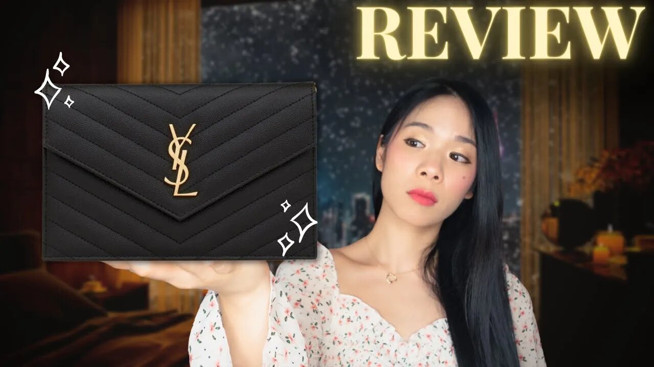 YSL ENVELOPE WALLET ON CHAIN - SAINT LAURENT WOC - REVIEW, WEAR, MEASUREMENTS, FIT