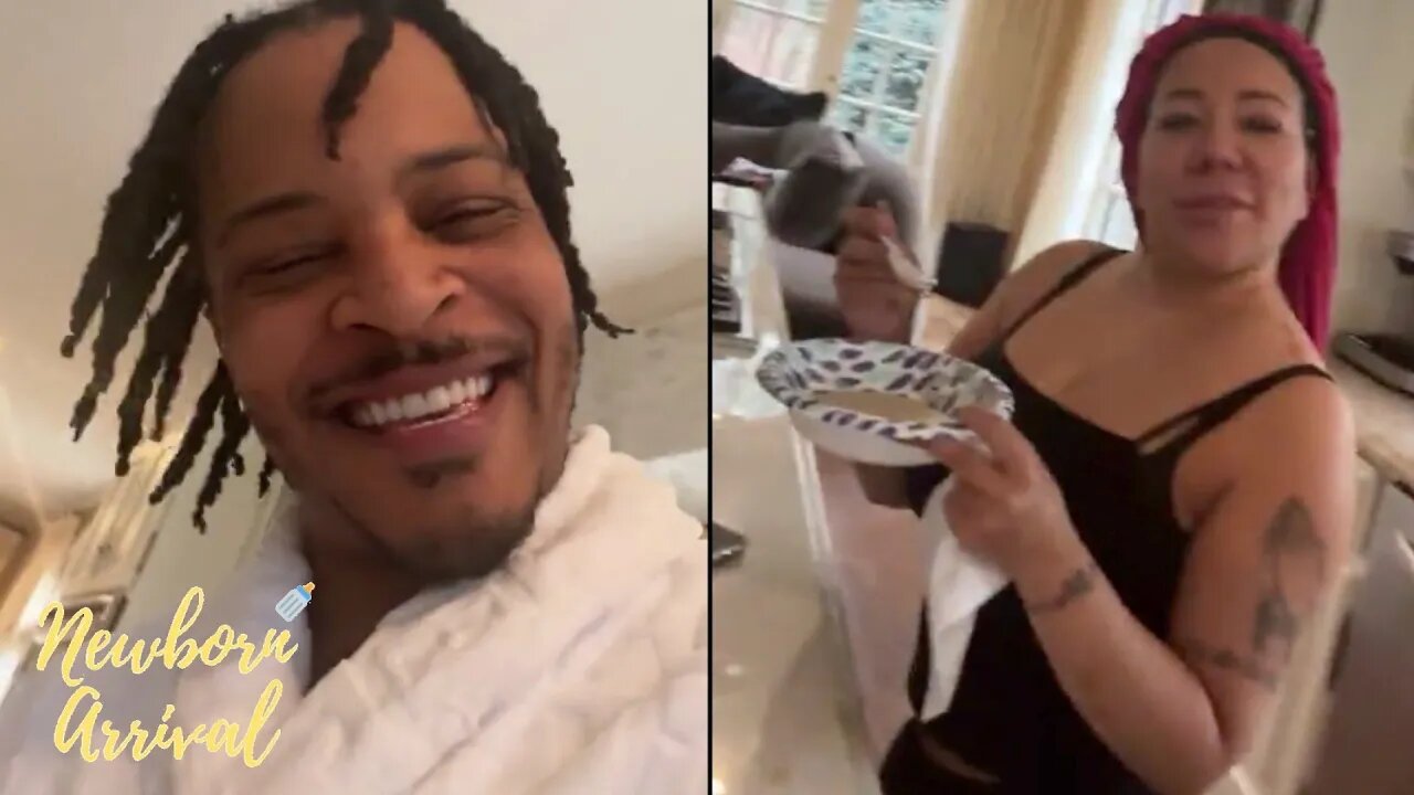 T.I. Catches Wife Tiny In Her Bonnet While Feeding Granddaughter Hunter! 😂