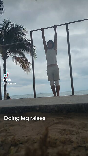 Doing leg raises