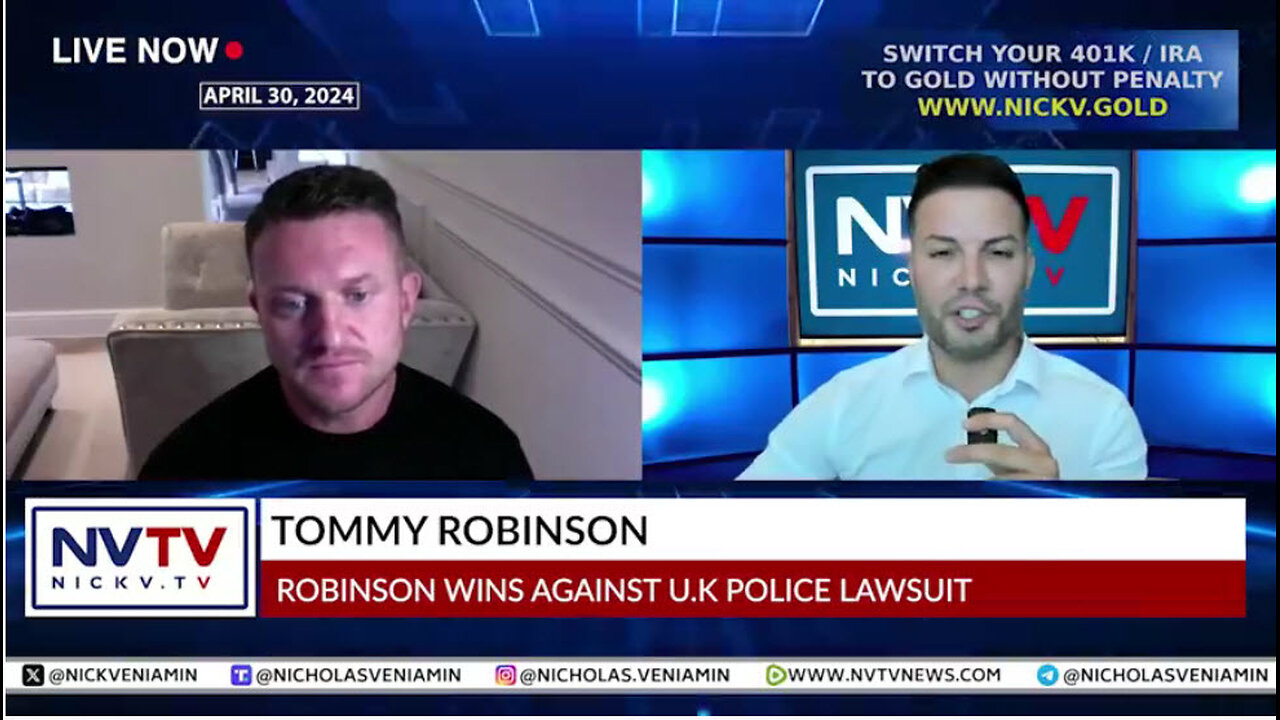 Tommy Robinson Discusses Big Win Against Corrupt UK Police Lawsuit with Nicholas Veniamin