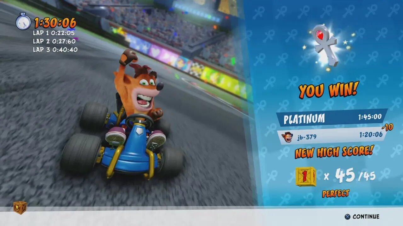 Crash™ Team Racing Nitro-Fueled (PS4) - Adventure Mode (Easy) - Relic Race - Slide Coliseum