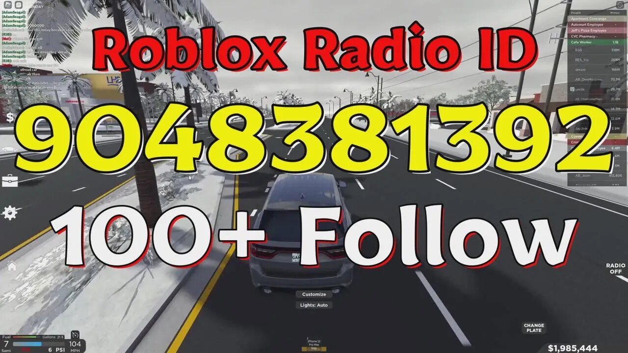 Follow Roblox Radio Codes/IDs