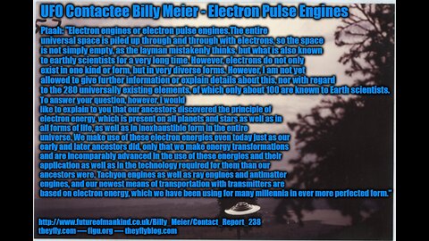 Billy Meier UFO Contact Reports - Electron Energy