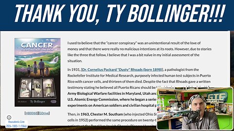 Thank you Ty Bollinger! Cancer: 3 cases of medical experimentation that inspired HOUSATONIC LIVE