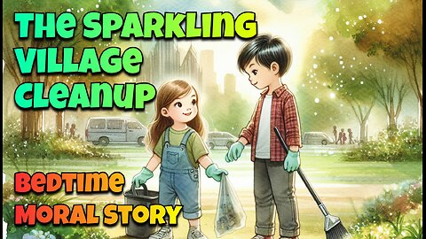 The Sparkling Village Cleanup - Bedtime Story for Kids in English