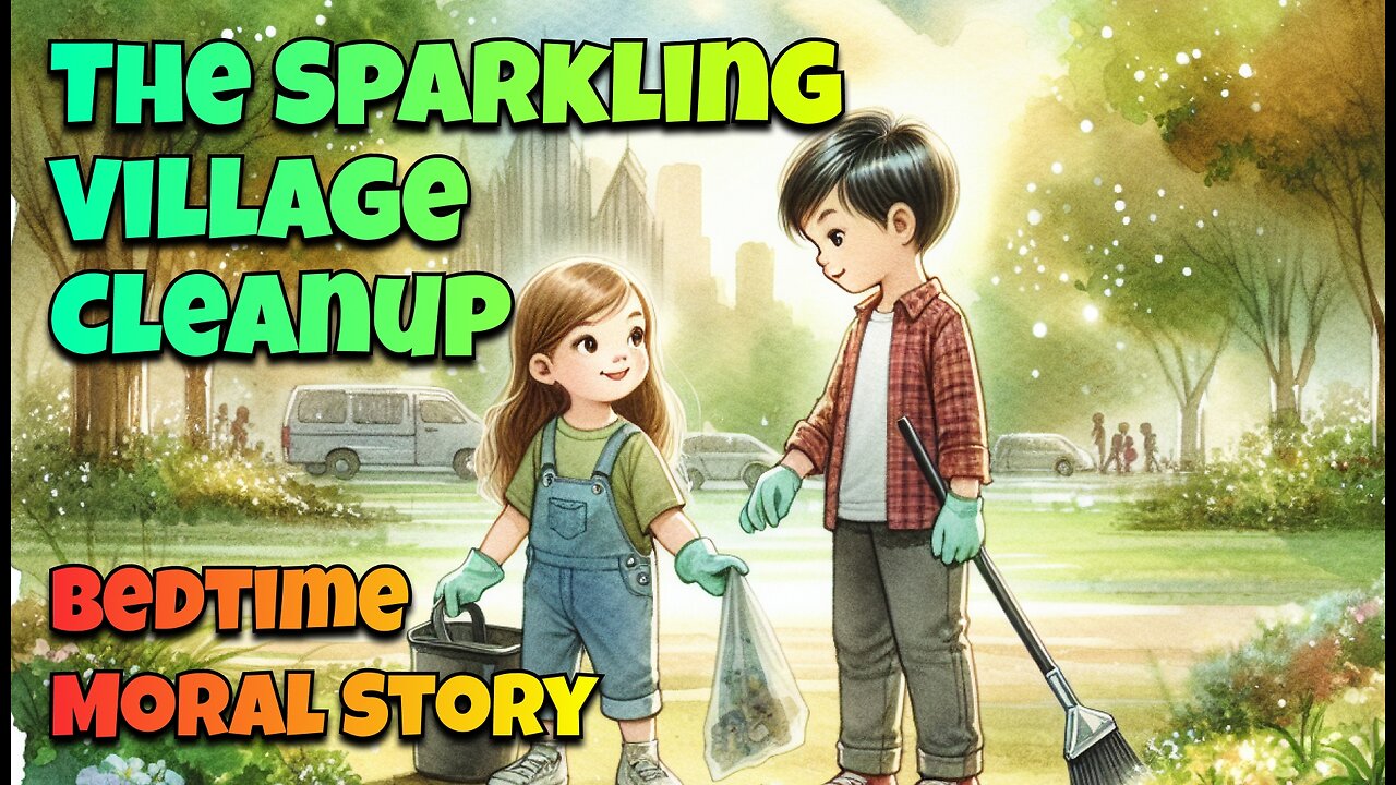 The Sparkling Village Cleanup - Bedtime Story for Kids in English