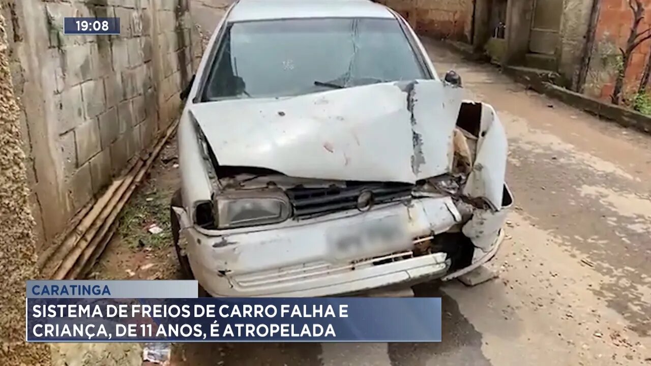 Caratinga: Sistema de Freios de Carro Falha e Criança, de 11 Anos, é Atropelada.