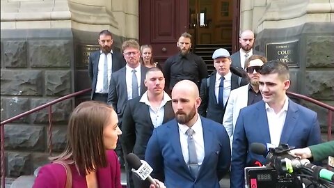 Thomas Sewell & Jacob Hersant press conference outside Victorian Supreme Court 