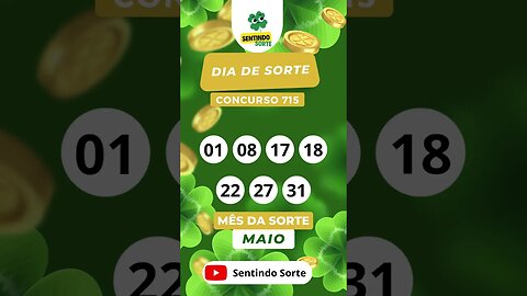🍀 Resultado DIA DE SORTE 715 | Sentindo Sorte #shorts